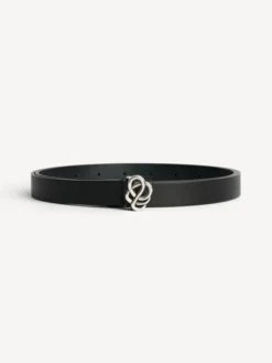 Ouma Leather Belt Silver Black
