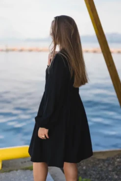 Pala LS Smock Shirt Dress Black