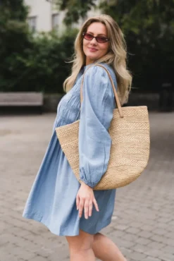 Pala LS Smock Shirt Dress Windward Blue