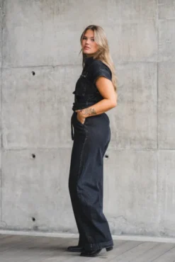 Pancy Zip Jumpsuit Black