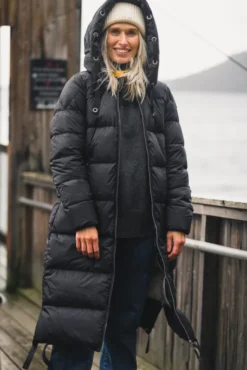 Panda Hooded Down Coat Black