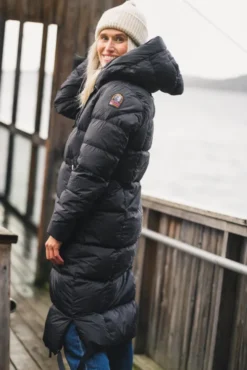 Panda Hooded Down Coat Black
