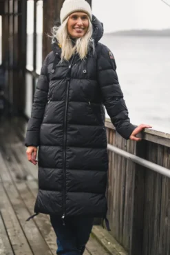 Panda Hooded Down Coat Black
