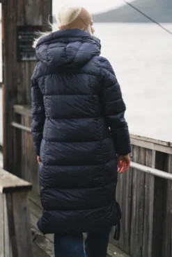 Panda Hooded Down Coat Blue Navy