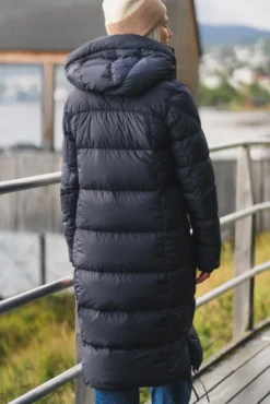 Panda Hooded Down Coat Blue Navy