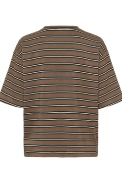 Pannie Oversize T-Shirt Melange Coffee Quartz Melange Stripes