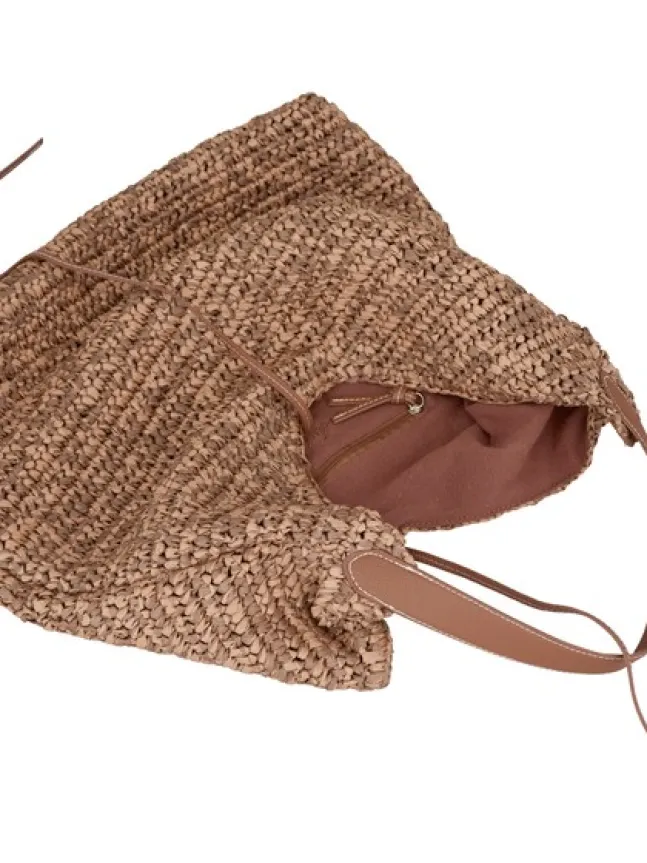 Paper Straw Siena Bag Mocha Brown