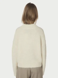 Paulina Fluffy Knit Blouse Offwhite