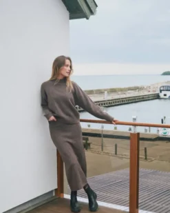 Paulina Knit Blouse Brown Melange