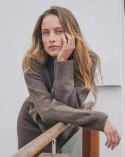 Paulina Knit Blouse Brown Melange