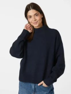Paulina Knit Blouse Navy