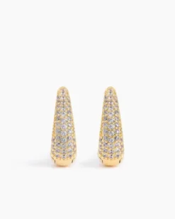 Pavé Ellipse Earrings Gold