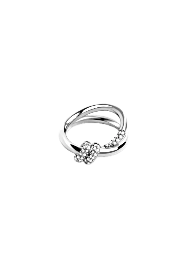 Pavé Knot Ring Silver
