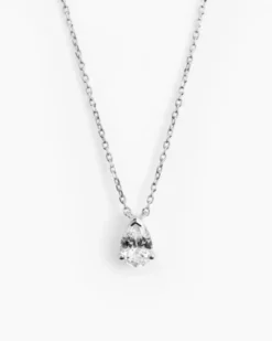 Pear Necklace Silver