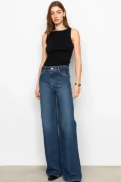 Peggy Rib Boatneck Top Black