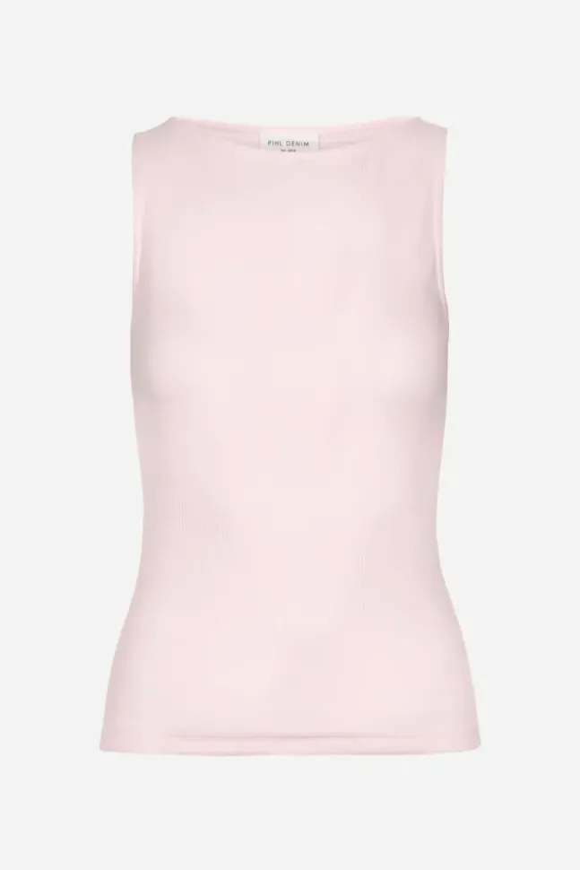 Peggy Rib Boatneck Top Light Pink