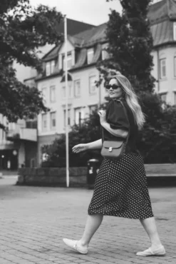 Pella HW Midi Skirt Black Small Birch Dots