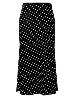 Pella HW Midi Skirt Black Small Birch Dots