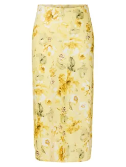 Pella HW Midi Skirt Pale Banana Lemon Print