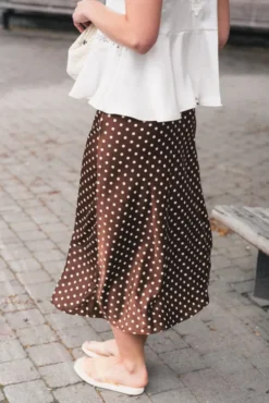 Pella HW Midi Skirt Pinecone Small Ecru Dots