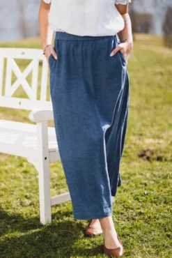 Pennie Ginia HW Skirt V Indigo Melange