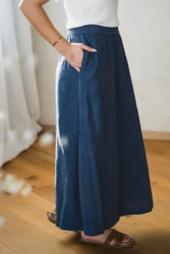 Pennie Ginia HW Skirt V Indigo Melange