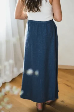 Pennie Ginia HW Skirt V Indigo Melange