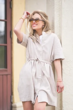 Pennie Ginia 2/4 Shirt Dress Sand