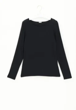 Perfect Line Cashmere Lace T-Shirt Long Sleeve Black
