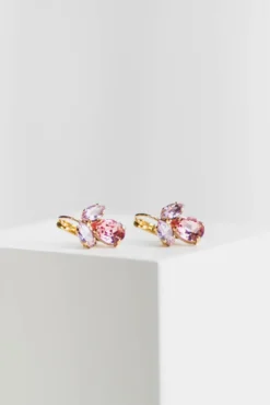 Petite Timo Earrings Gold Rosaline In Navette/Light Rose