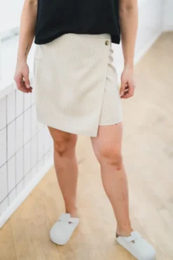 Petrani Pinstriped Skirt Sand