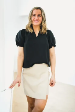 Petrani Pinstriped Skirt Sand