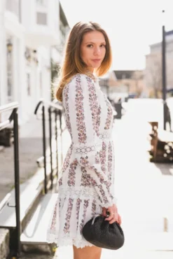 Petrea LS Dress Star White Insert Print