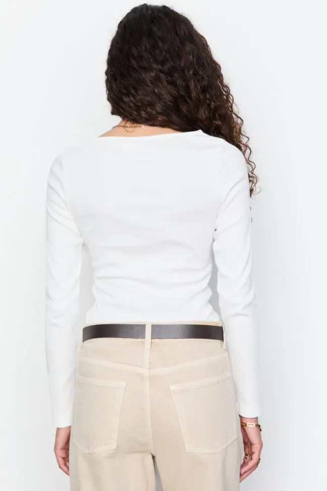 Petronella Rib Boatneck Offwhite