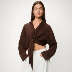 Pia Linen Shirt Chocolate Martini