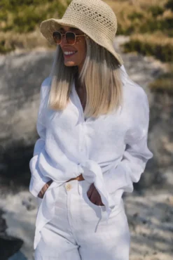 Pia Linen Shirt White