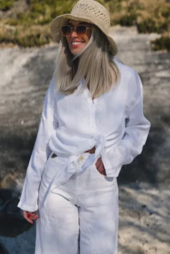 Pia Linen Shirt White