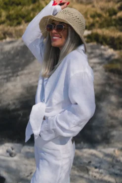 Pia Linen Shirt White