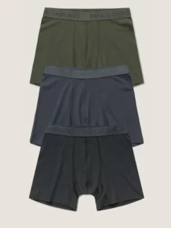 3Pk Base Bamboo Boxer Tamac/Asphalt/Forest