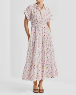 Poplin Shirt Dress Morning Bloom