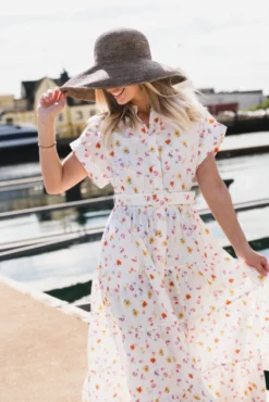 Poplin Shirt Dress Morning Bloom