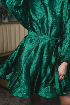 Poppi Metallic Dress Green