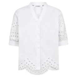 Poppy Emb V-Shirt White