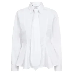 Poppy Peplum Tie Shirt White