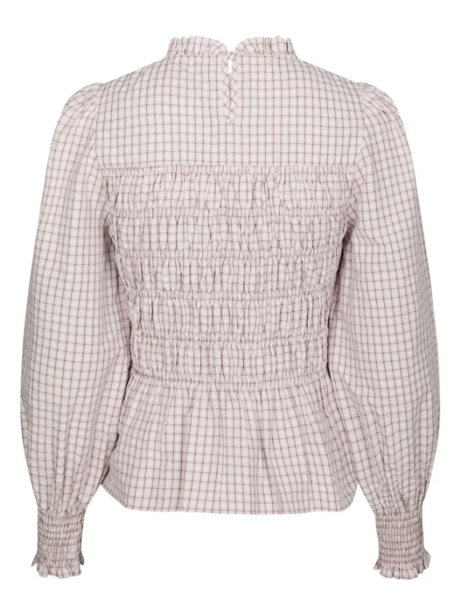 Possa Mini Check Blouse Light Pink