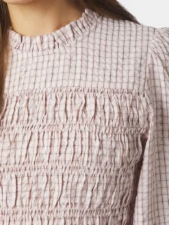 Possa Mini Check Blouse Light Pink