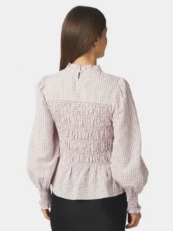 Possa Mini Check Blouse Light Pink