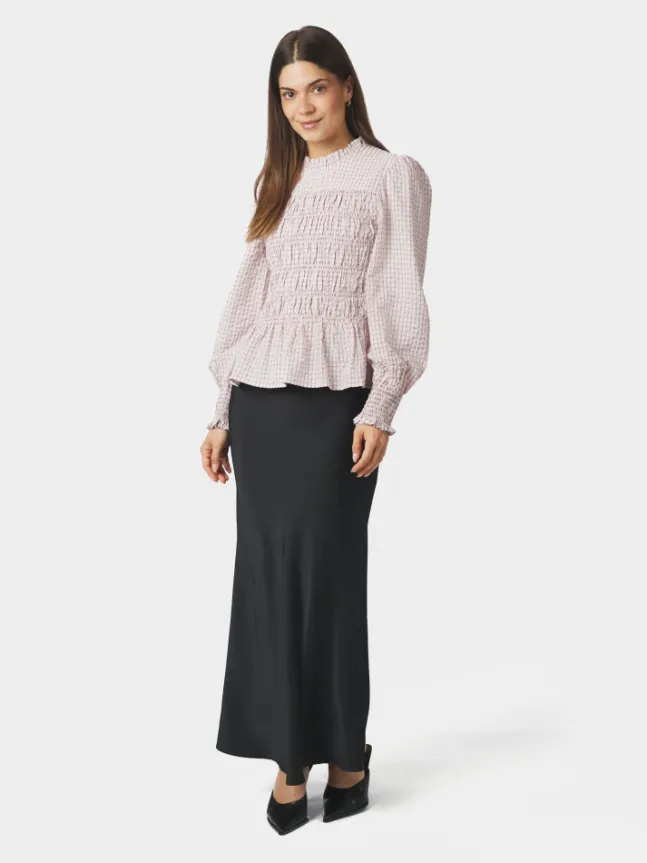 Possa Mini Check Blouse Light Pink