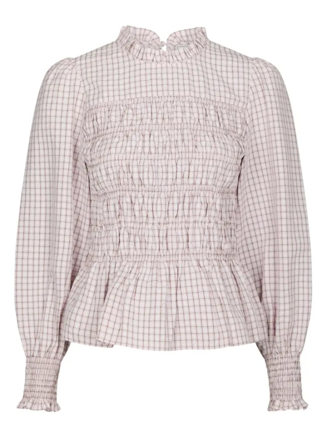 Possa Mini Check Blouse Light Pink