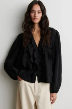 Rayna Frill Blouse Black